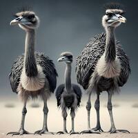 ostrich illustration AI Generated photo