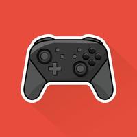 Illustration of Black Controller in Flat Design vector