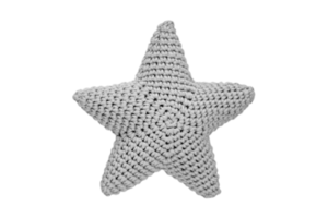 Gray star cushion isolated on a transparent background png