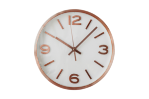 Bronze wall clock isolated on a transparent background png