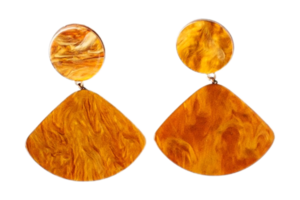 Orange earrings isolated on a transparent background png