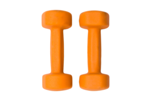 Yellow dumbbells isolated on a transparent background png