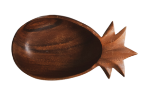 Castanho de madeira abacaxi prato isolado em uma transparente fundo png