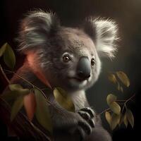 koala illustration AI Generated photo