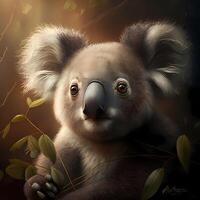 koala illustration AI Generated photo