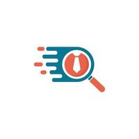 Magnifying glass logo with a tie in the middle vector