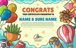 fun and colorful certificate education vector