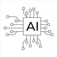 Circuit board human brain. Concept illustration of artificial intelligence. technology background. vector