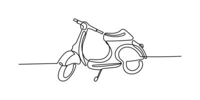 Classic vespa oneline continuous single line art vector