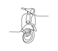 Classic vespa oneline continuous single line art vector