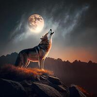 wolf illustration AI Generated photo