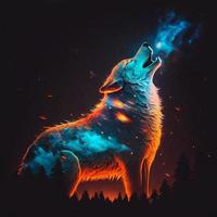 wolf illustration AI Generated photo