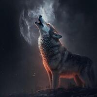 wolf illustration AI Generated photo