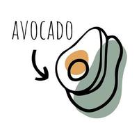 Doodle avocado, healthy lifestyle, self care vector