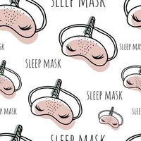 Seamless pattern Doodle unicorn sleep mask, healthy sleep vector