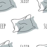 Seamless pattern Doodle pillow, healthy sleep vector