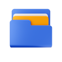 3d folder file icon illustration png