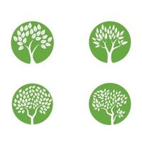 Logos of green Tree leaf ecology vector