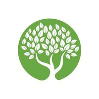 Logos of green Tree leaf ecology vector