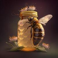 honey bee illustration AI Generated photo