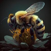 miel abeja ilustración ai generado foto