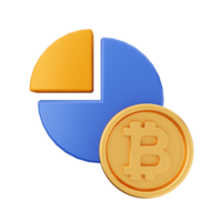 3d bitcoin criptomoeda ícone ilustração png