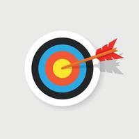 Archery target icon in flat style. Dartboard vector illustration on isolated background. Aim accuracy sign business concept.