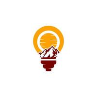 light bulb logo with a mountain in the center vector