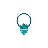 light bulb logo with a mountain in the center vector