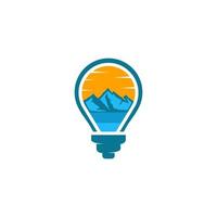 light bulb logo with a mountain in the center vector