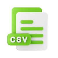 3d file csv cartella icona illustrazione png