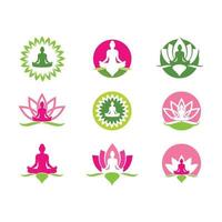 meditación logo modelo vector icono