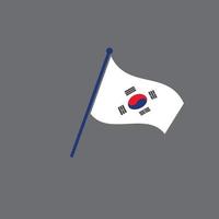 coreano bandera vector ilustración diseño