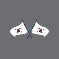 coreano bandera vector ilustración diseño