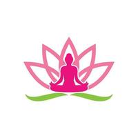 meditación logo modelo vector icono