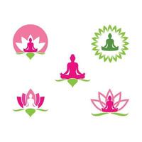 meditación logo modelo vector icono