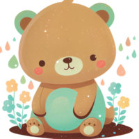 Baby bear clipart for sublimation png, transparent background png