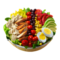 Delicious Cobb Salad, Cobb salad png image, tomatoes, bacon, hard-boiled eggs, blue cheese