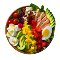köstlich cobb Salat, cobb Salat png Bild, Tomaten, Speck, hart gekocht Eier, Blau Käse