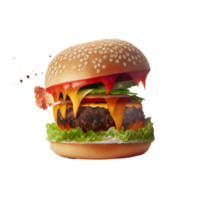 savoureux Hamburger sur transparent Contexte png