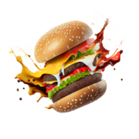 smakelijk Hamburger Aan transparant achtergrond PNG