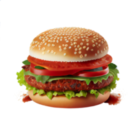 Tasty Hamburger on transparent background png