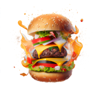 smakelijk Hamburger Aan transparant achtergrond PNG