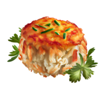 pittig krab taart, krab taart png, brood kruimels, mayonaise, mosterd, eieren, transparant achtergrond png