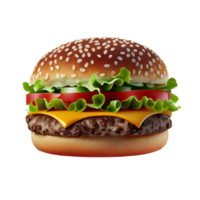 sabroso hamburguesa en transparente antecedentes png