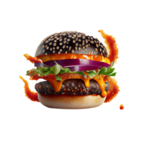 lecker Hamburger auf transparent Hintergrund png