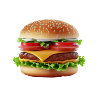 Tasty Hamburger on transparent background png