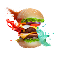 lecker Hamburger auf transparent Hintergrund png