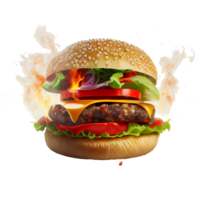 lecker Hamburger auf transparent Hintergrund png