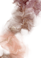 braun Alkohol Tinte im abstrakt Muster, Aquarell fallen Tinte Spritzen Orange Farbe mit Gold Glitzer, Abbildung Hand gezeichnet Farbe spektakulär abstrakt Hintergrund, mable Flüssigkeit Textur png